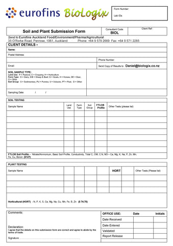 Basic Soil and Leaf Reporting Service
